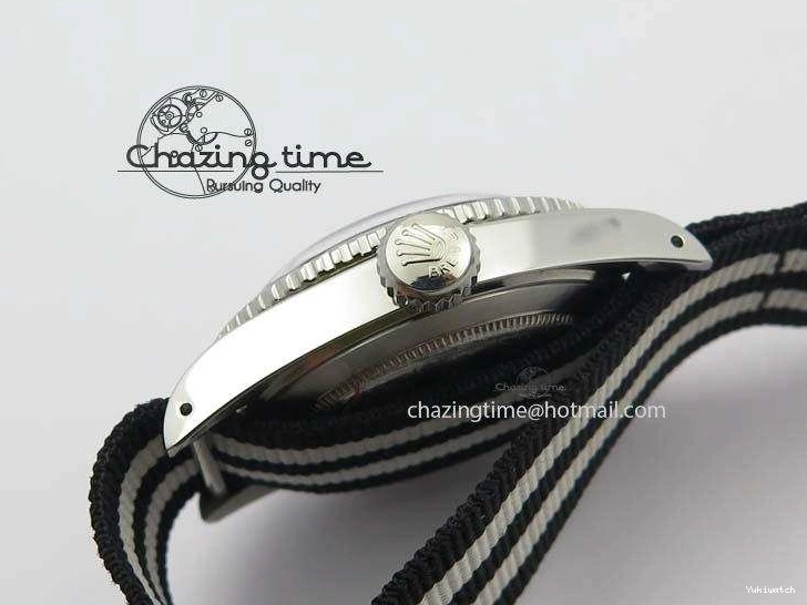 200m 660ft A2836 Nylon On Black Submariner Dial Vintage SS Strap Date No 0123